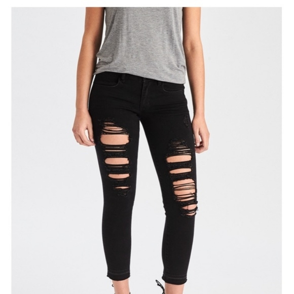 black distressed jeggings